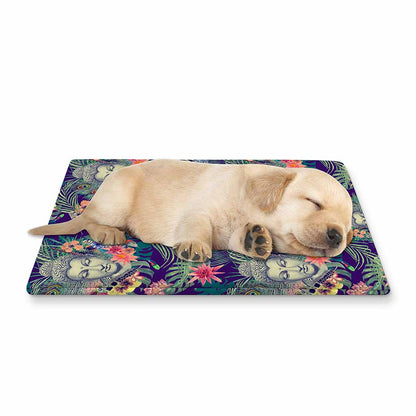 Tropical Buddha Print Pet Cooling Mat Cover
