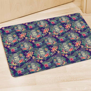 Tropical Buddha Print Polyester Doormat