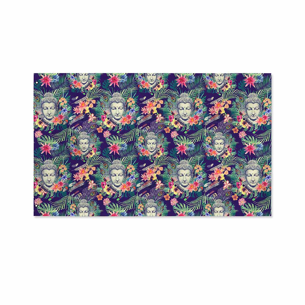 Tropical Buddha Print Polyester Flag