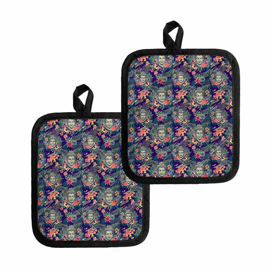 Tropical Buddha Print Pot Holders
