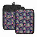 Tropical Buddha Print Pot Holders With Pocket