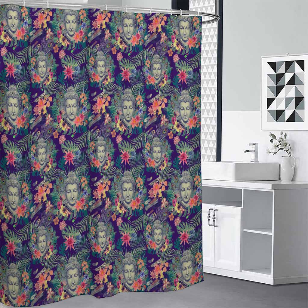 Tropical Buddha Print Premium Shower Curtain