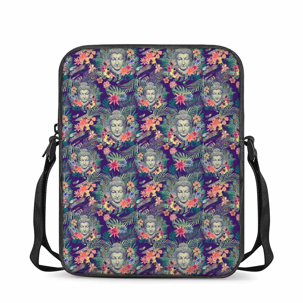 Tropical Buddha Print Rectangular Crossbody Bag