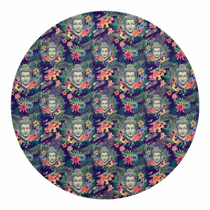 Tropical Buddha Print Round Blanket