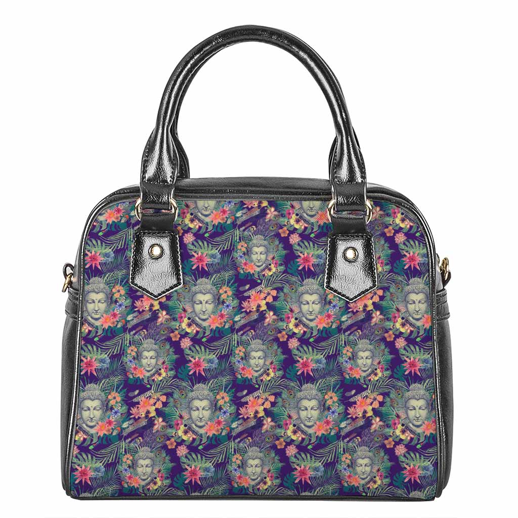 Tropical Buddha Print Shoulder Handbag