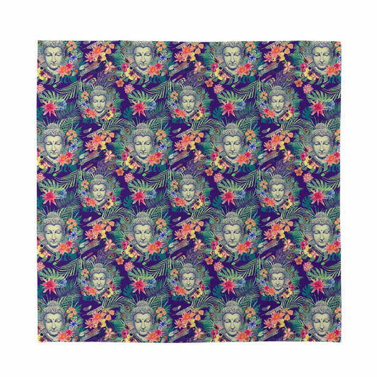 Tropical Buddha Print Silk Bandana