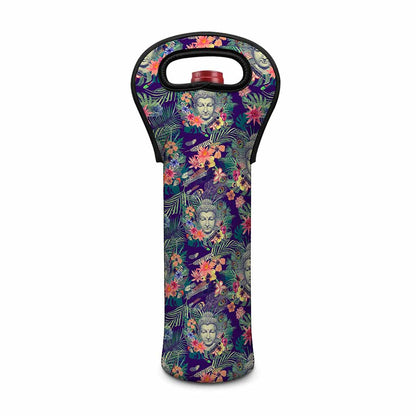 Tropical Buddha Print Single Neoprene Wine Tote