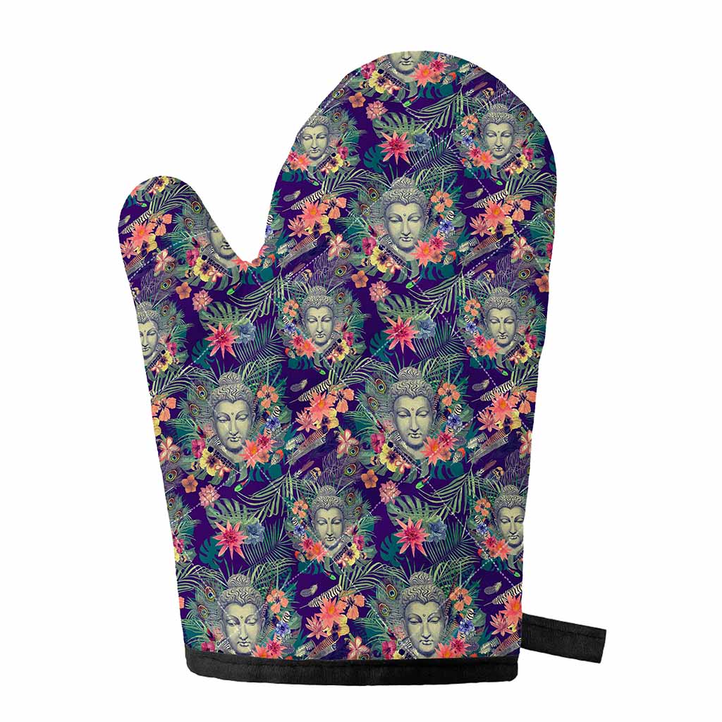Tropical Buddha Print Single Oven Mitt