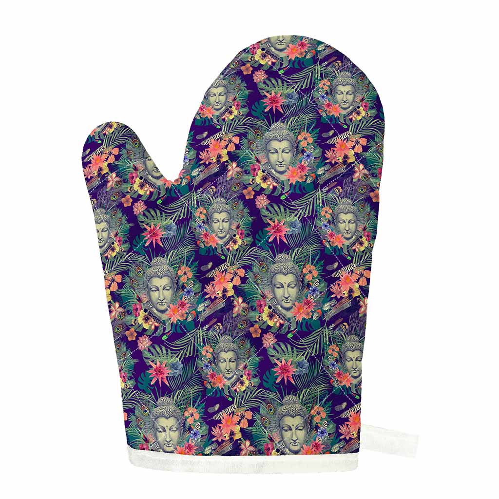 Tropical Buddha Print Single Oven Mitt