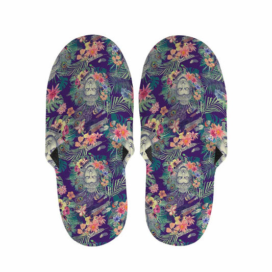Tropical Buddha Print Slippers