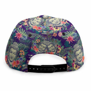 Tropical Buddha Print Snapback Cap