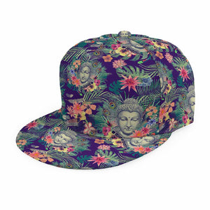 Tropical Buddha Print Snapback Cap