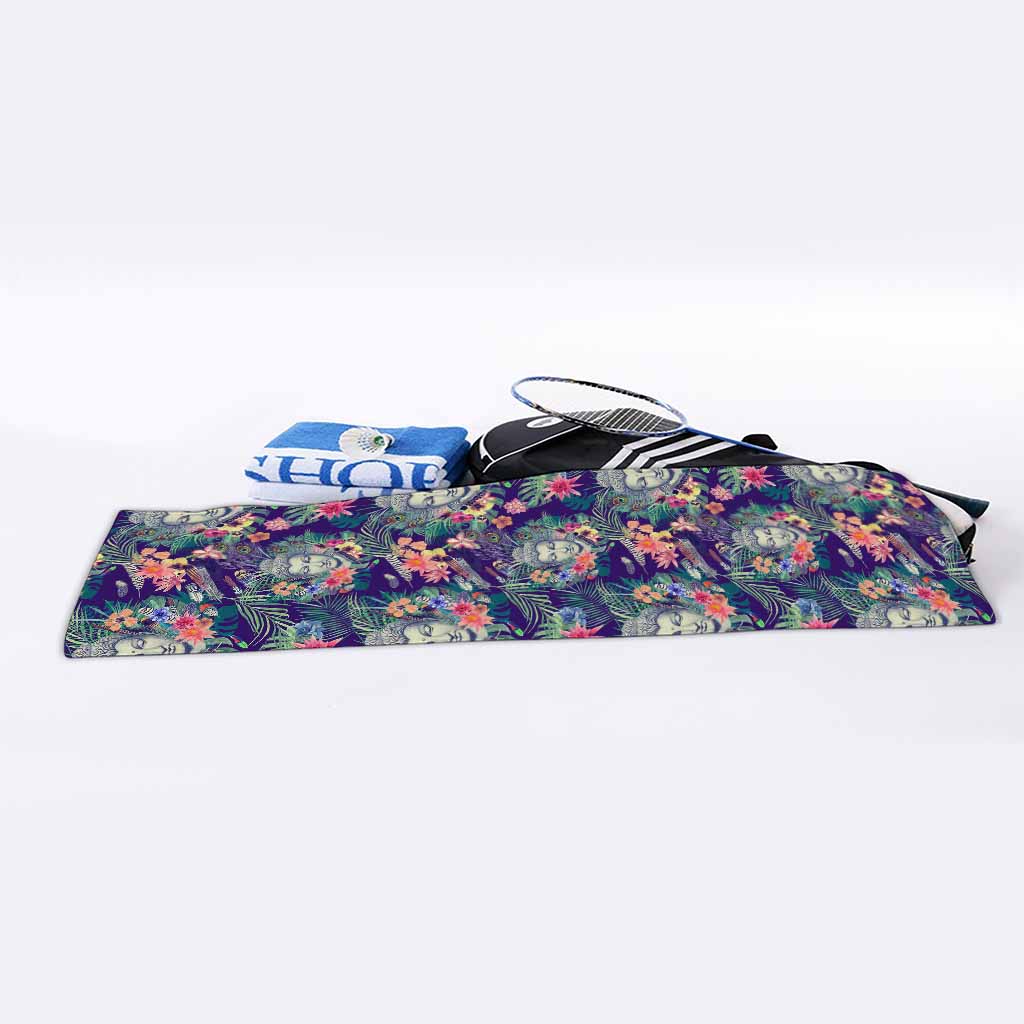 Tropical Buddha Print Sports Towel