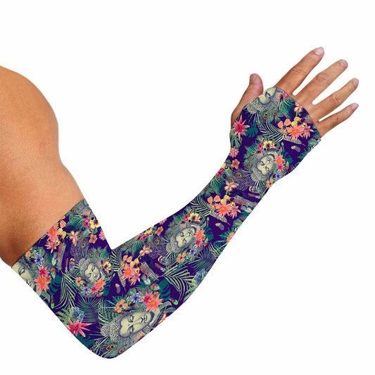 Tropical Buddha Print Sun Protection Arm Sleeves