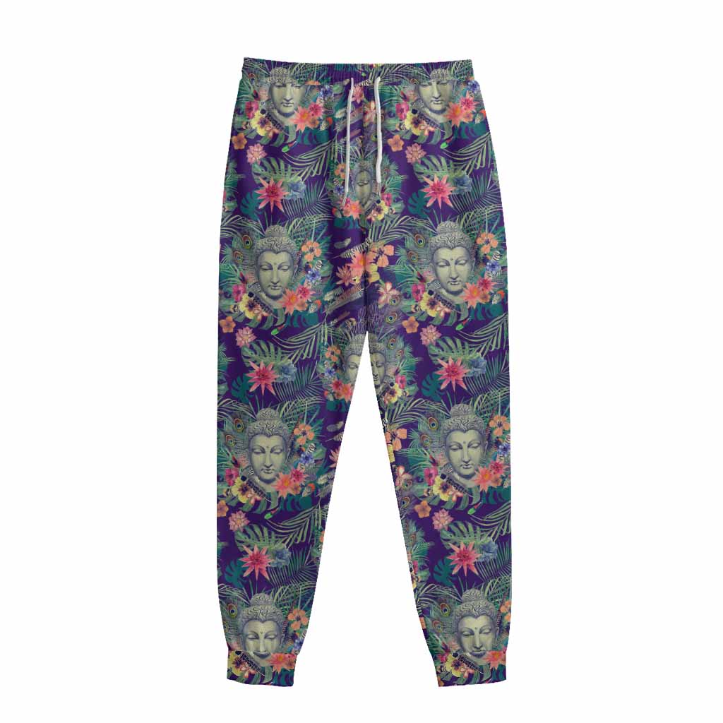 Tropical Buddha Print Sweatpants