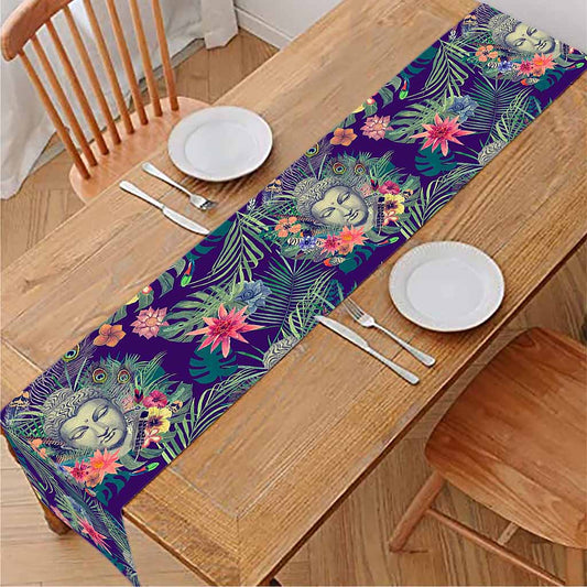 Tropical Buddha Print Table Runner