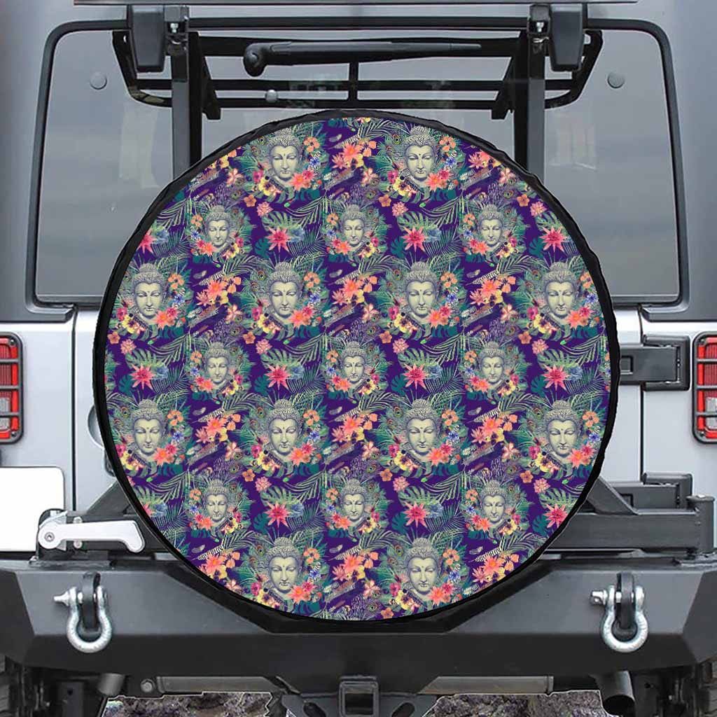 Tropical Buddha Print Tire Cover