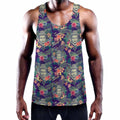 Tropical Buddha Print Men's Workout Tank Top