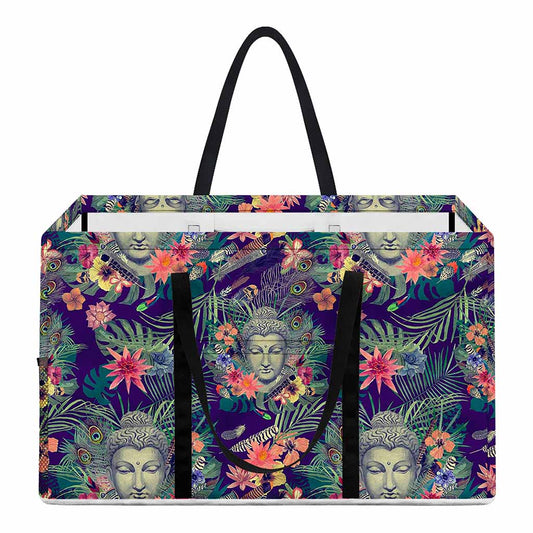 Tropical Buddha Print Utility Tote Bag