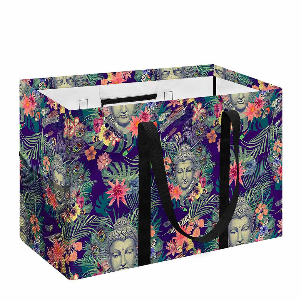 Tropical Buddha Print Utility Tote Bag