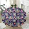 Tropical Buddha Print Waterproof Round Tablecloth