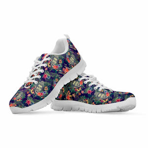 Tropical Buddha Print White Running Shoes