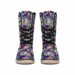 Tropical Buddha Print Winter Boots