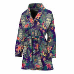 Tropical Buddha Print Women's Bathrobe