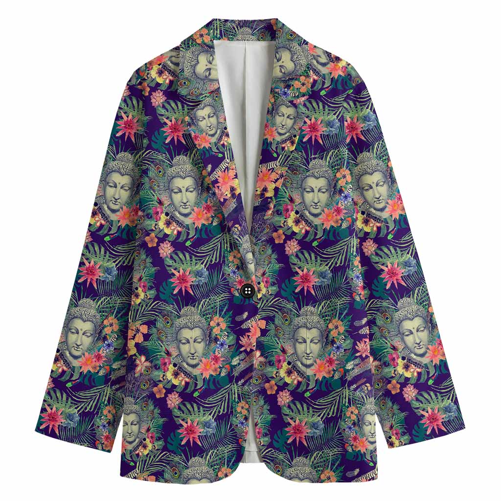 Tropical Buddha Print Women's Blazer