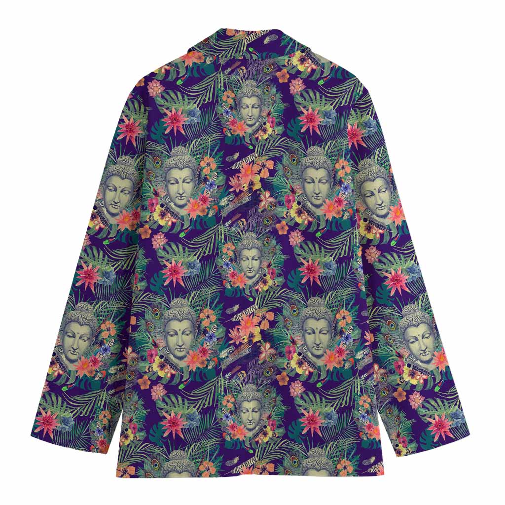 Tropical Buddha Print Women's Blazer