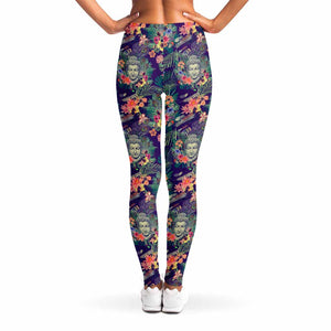 Tropical Buddha Print Women's Leggings