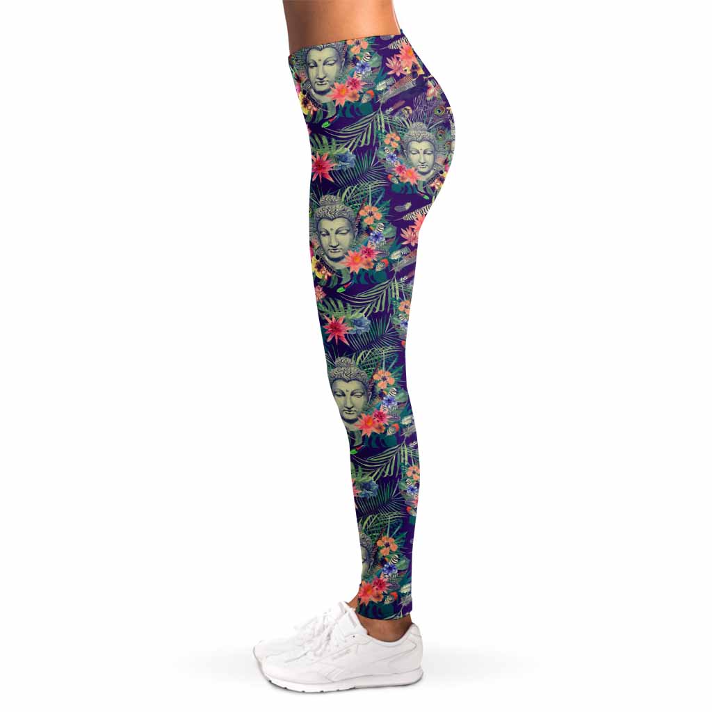 Tropical Buddha Print Women's Leggings