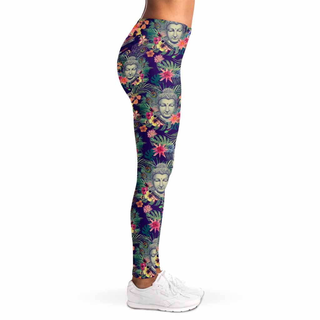 Tropical Buddha Print Women's Leggings