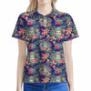 Tropical Buddha Print Women's Polo Shirt