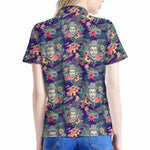 Tropical Buddha Print Women's Polo Shirt