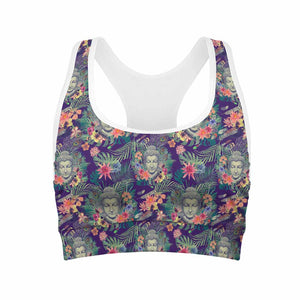 Tropical Buddha Print Women's Sports Bra