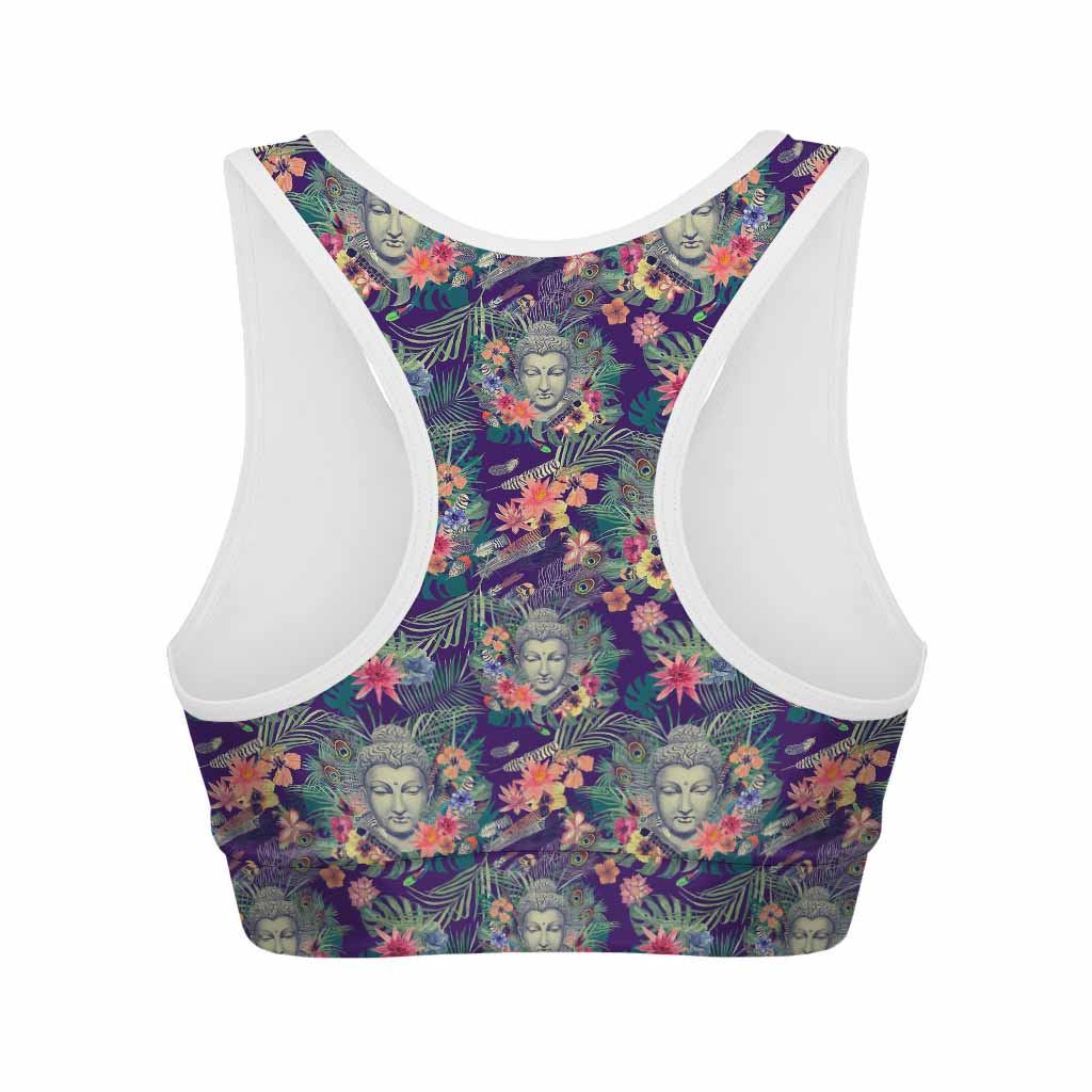 Tropical Buddha Print Women's Sports Bra