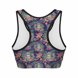 Tropical Buddha Print Women's Sports Bra