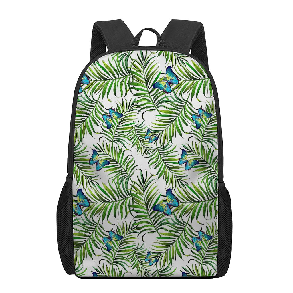 Tropical Butterfly Pattern Print 17 Inch Backpack
