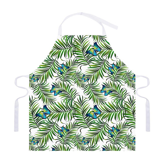 Tropical Butterfly Pattern Print Adjustable Apron