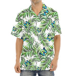 Tropical Butterfly Pattern Print Aloha Shirt