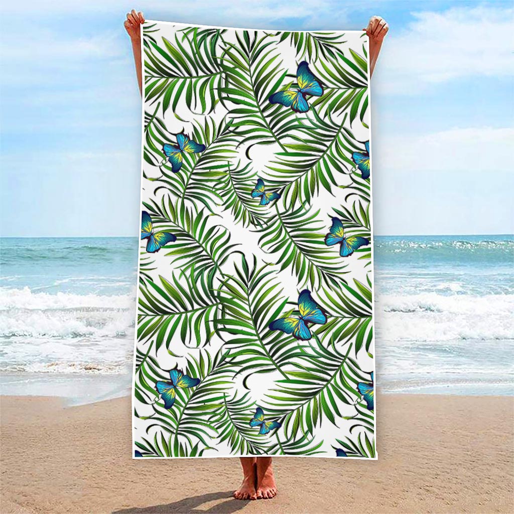 Tropical Butterfly Pattern Print Beach Towel