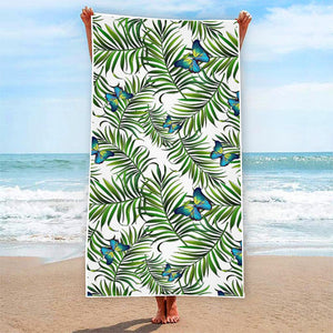 Tropical Butterfly Pattern Print Beach Towel