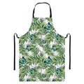 Tropical Butterfly Pattern Print Bib Apron With Pocket