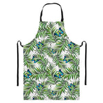 Tropical Butterfly Pattern Print Bib Apron With Pocket