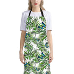 Tropical Butterfly Pattern Print Bib Apron With Pocket