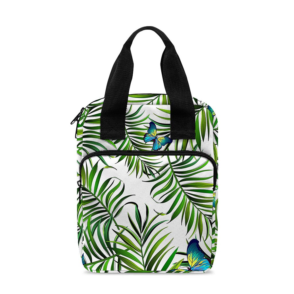 Tropical Butterfly Pattern Print Bible Tote Bag