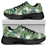 Tropical Butterfly Pattern Print Black Chunky Shoes