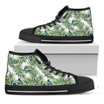 Tropical Butterfly Pattern Print Black High Top Sneakers