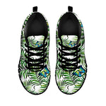 Tropical Butterfly Pattern Print Black Running Shoes